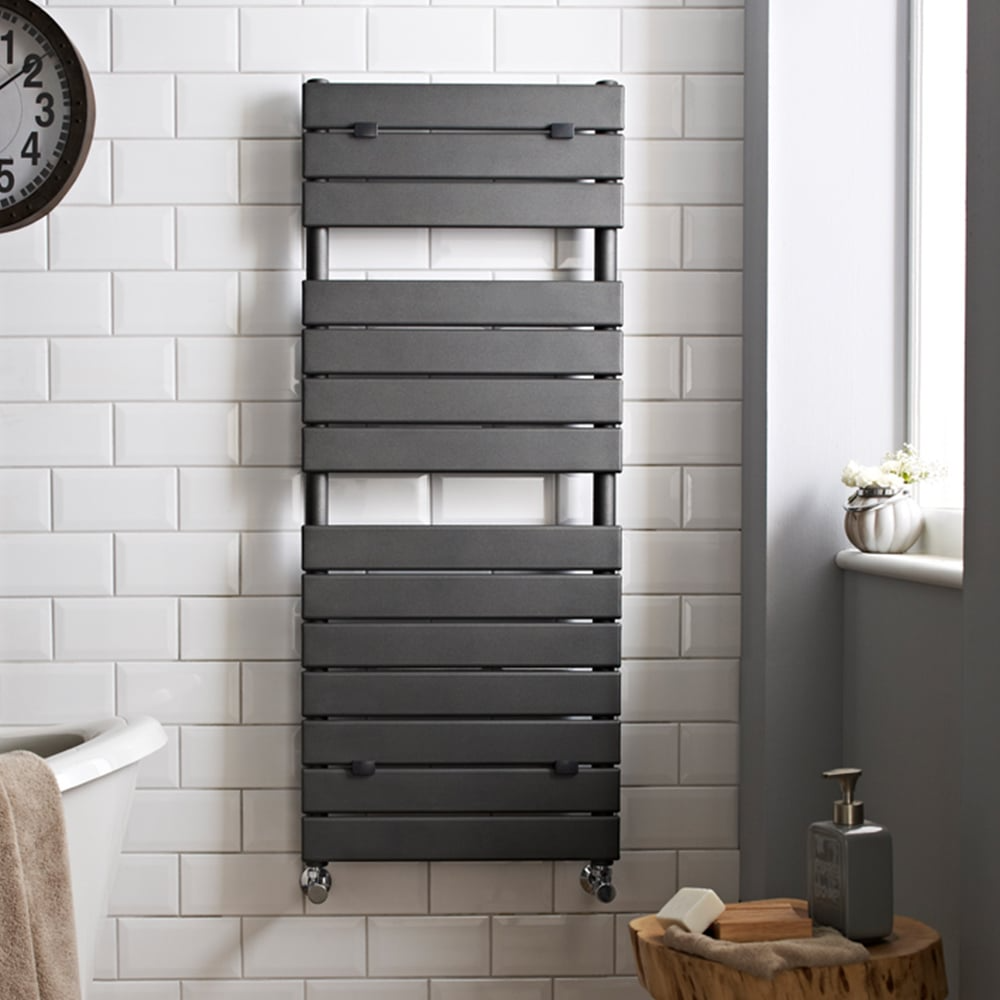nuie Anthracite Flat Panel Heated Towel Rail 1213 x 500mm