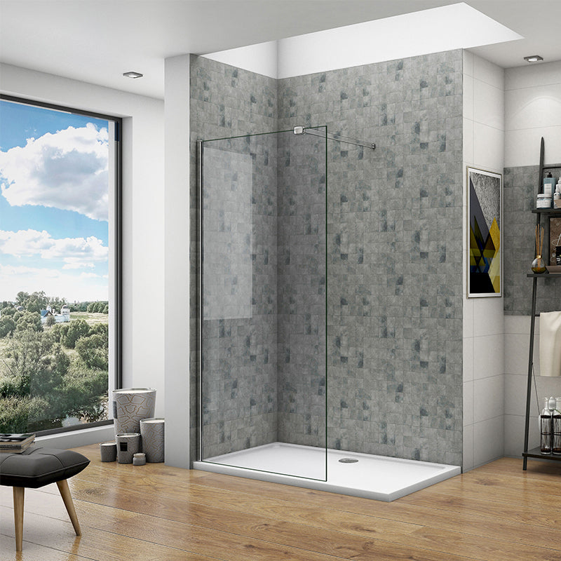 Aira 1200mm Walk-In Shower Panel Wetroom 8mm Easy Clean Nano Glass Shower Screen