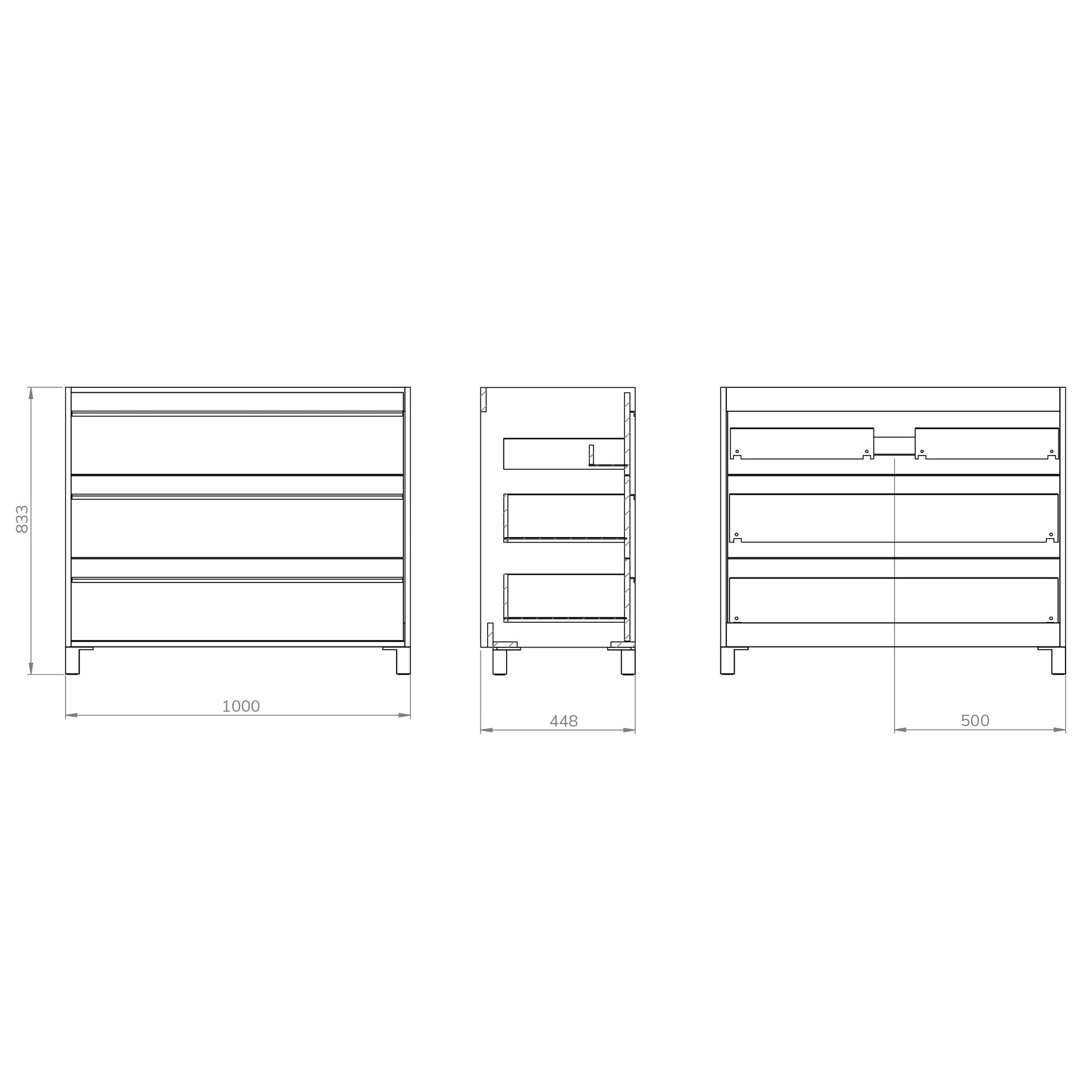 Mattila Noir 1000mm Floorstanding Vanity Unit with Matt Black Handles - Rustic Oak