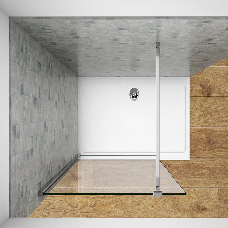 Aira 1200mm Walk-In Shower Panel Wetroom 8mm Easy Clean Nano Glass Shower Screen