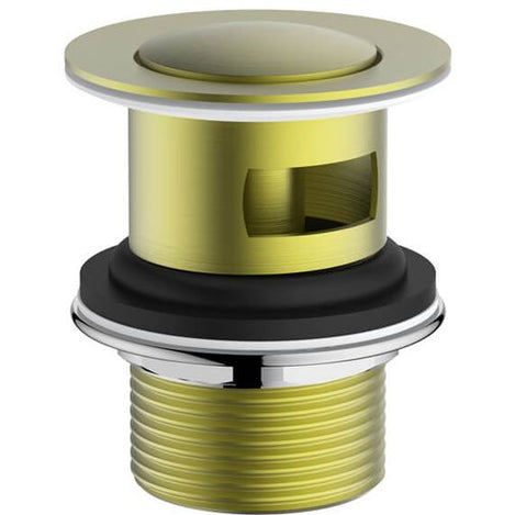 Slotted Basin Click Clack Waste - Brushed Brass