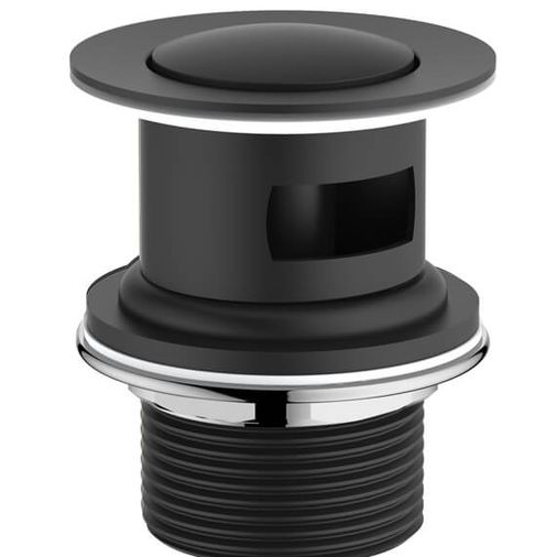 Raven Slotted Basin Click Clack Waste - Matt Black