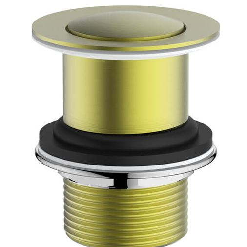 Unslotted Basin Click Clack Waste - Brushed Brass