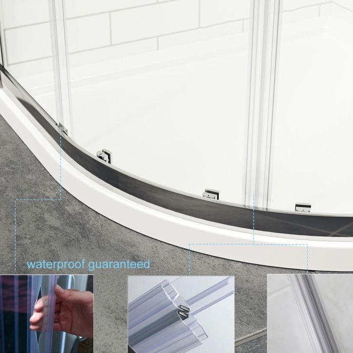 NILE 1200X800mm Reversible Offset Shower Enclosure 8mm Easy Clean Nano Glass Shower Cubicle