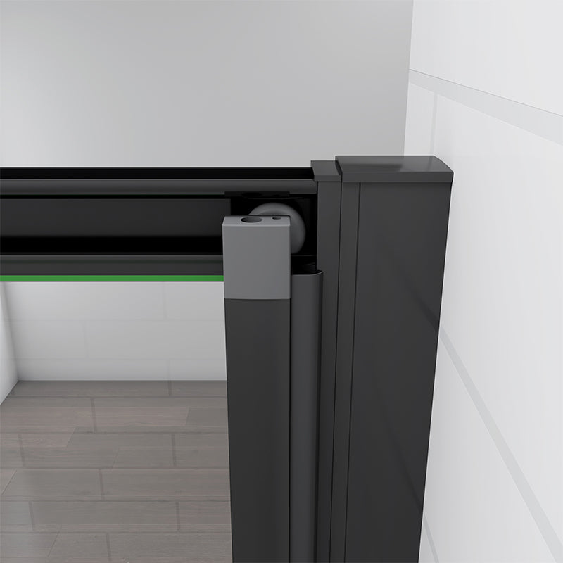 Aira 700mm Framed Matt Black Bifold Shower Door 5mm Glass