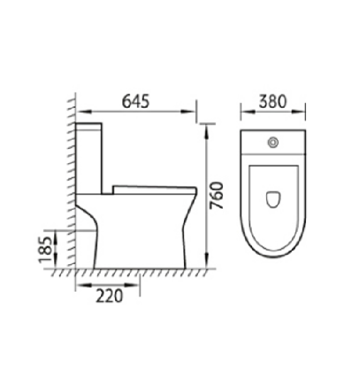 Pure Open Back Close Coupled Toilet with Soft Close Seat
