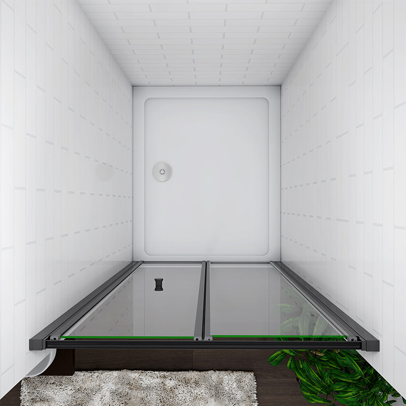 Aira 900mm Framed Matt Black Bifold Shower Door 5mm Glass