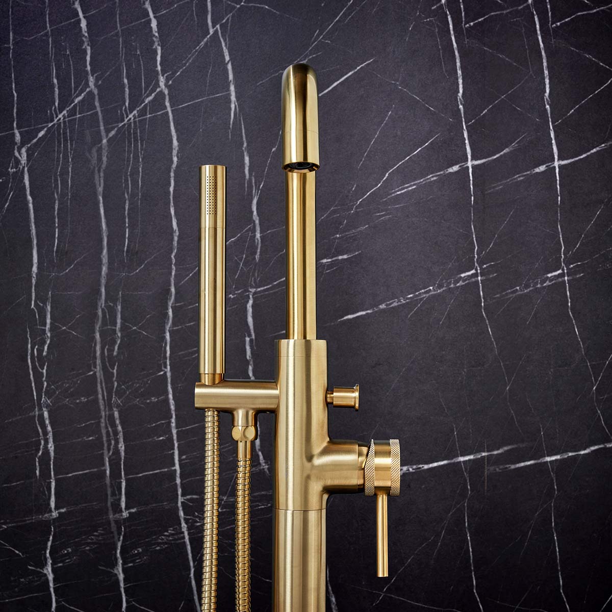 Legacy Core Freestanding Bath Shower Mixer Brushed Brass