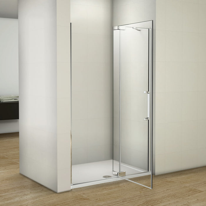 Aira 1100mm Frameless In-Line Pivot Shower Door Chrome