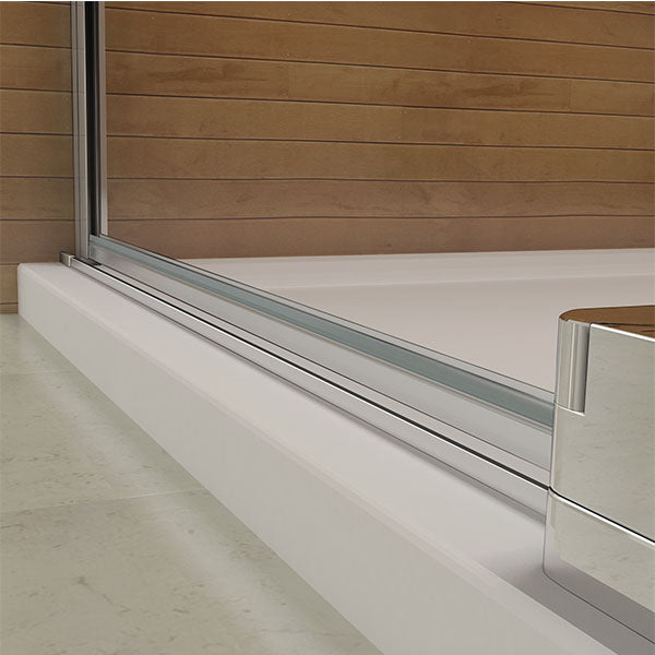 Aira 900mm Frameless In-Line Pivot Shower Door Chrome