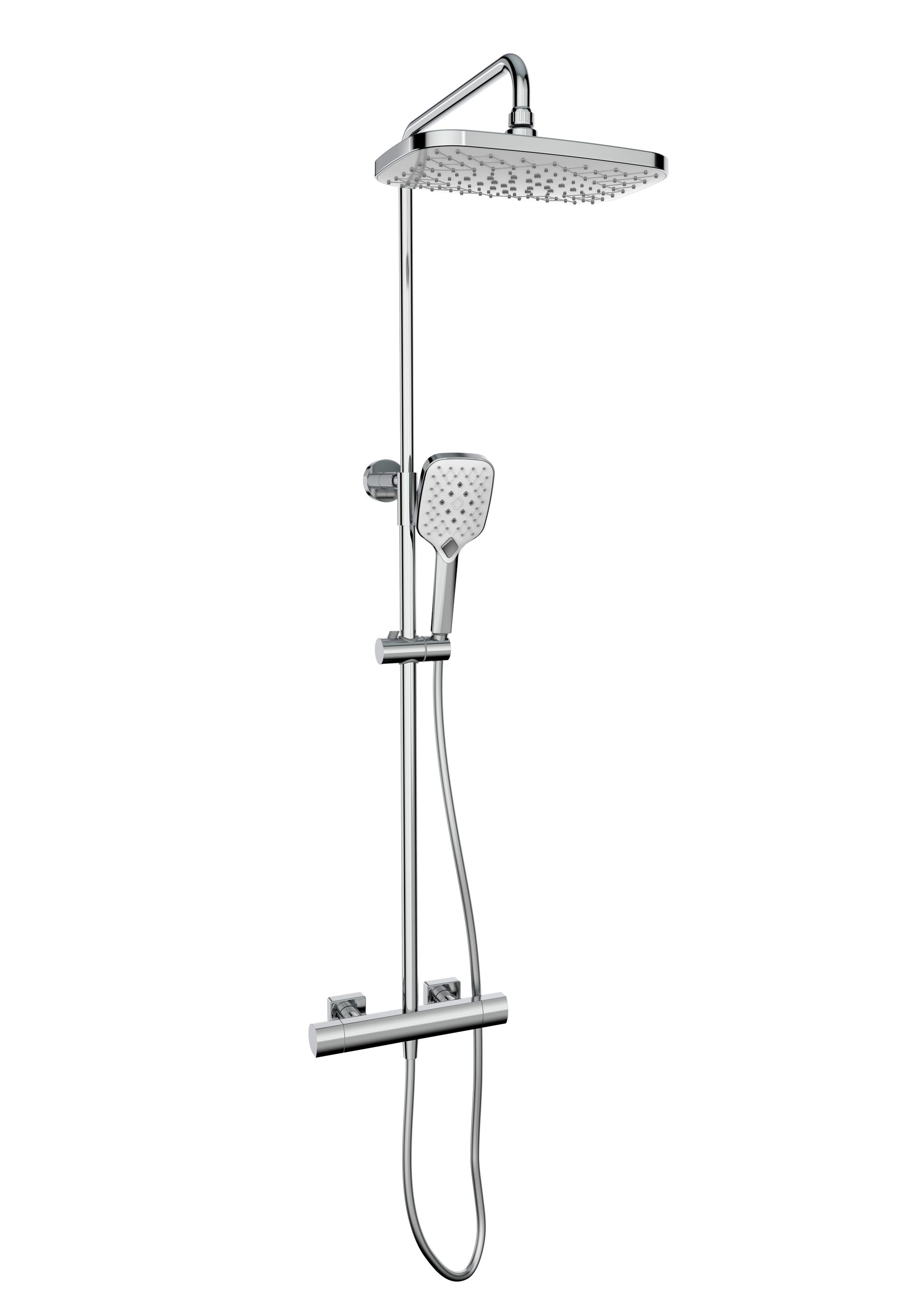 Kolt Shower with Sliding Handset and Drench Head Chrome