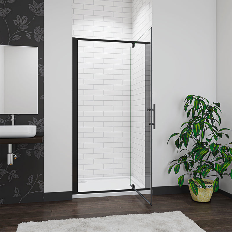 Aira 760mm Framed Black Pivot Shower Door