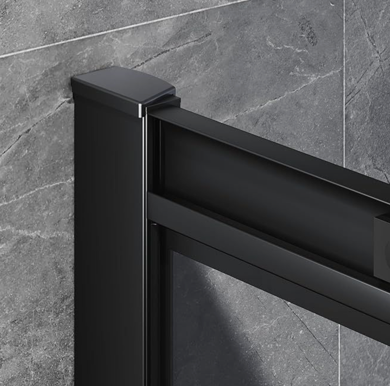 NILE Black Offset Quadrant Shower Enclosure 5mm Tempered Glass 1000 x 800mm