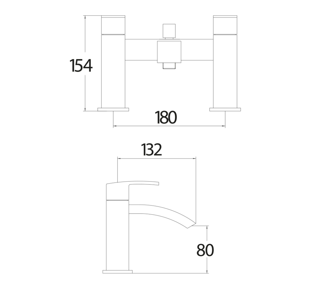 Descent Chrome Bath Shower Mixer with Shower Kit