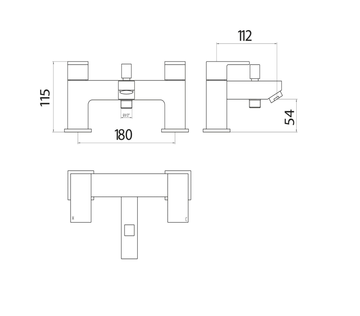 Lanza Bath Shower Mixer with Shower Kit