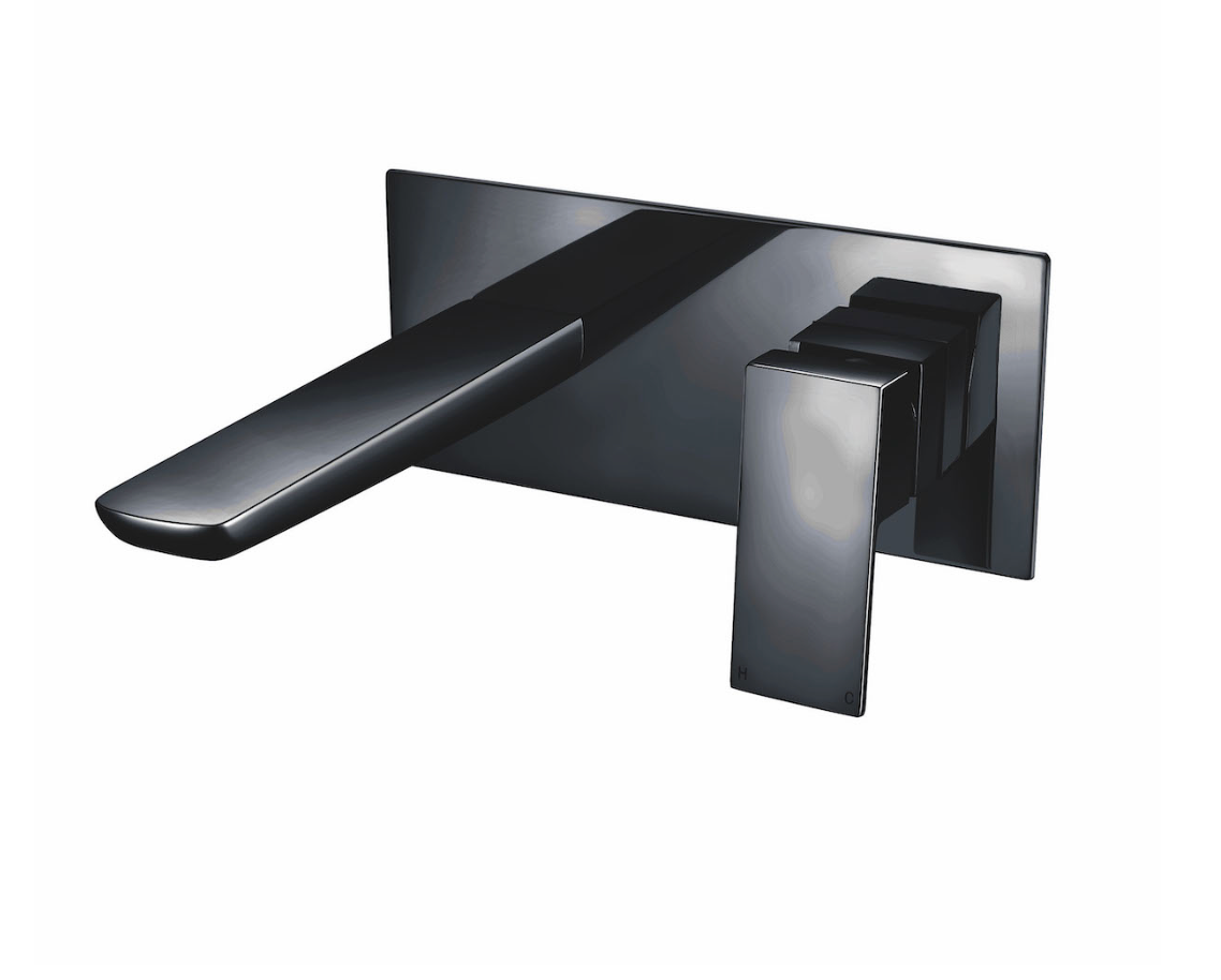 Muro Matt Black Wall Mounted Bath Mixer