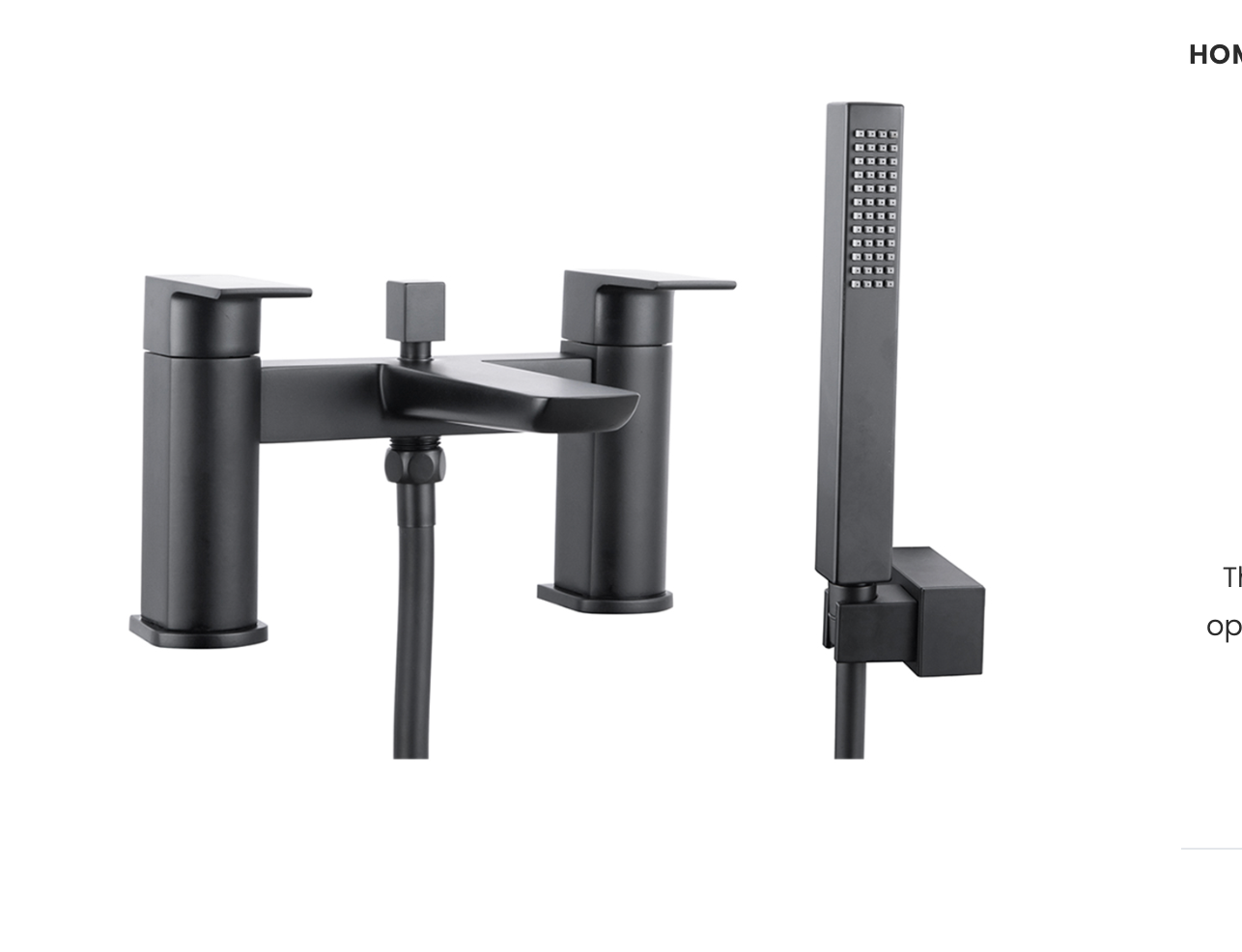 Muro Matt Black Bath Shower Mixer with Shower Kit