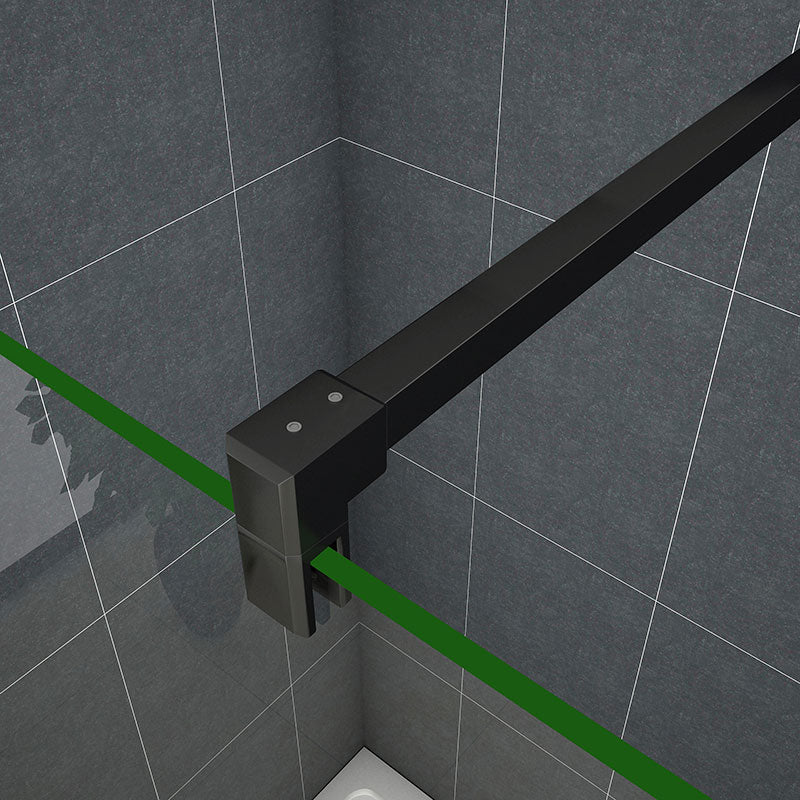 Aira 1200mm Black Walk-In Shower Panel Wetroom 8mm Easy Clean Nano Glass Shower Screen