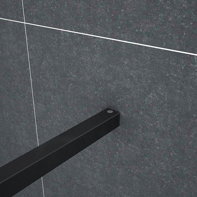 Aira 1000mm Black Walk-In Shower Panel Wetroom 8mm Easy Clean Nano Glass Shower Screen