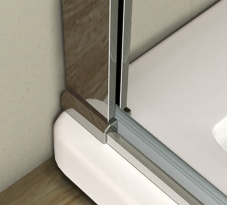 Aira 900mm Frameless In-Line Pivot Shower Door Chrome