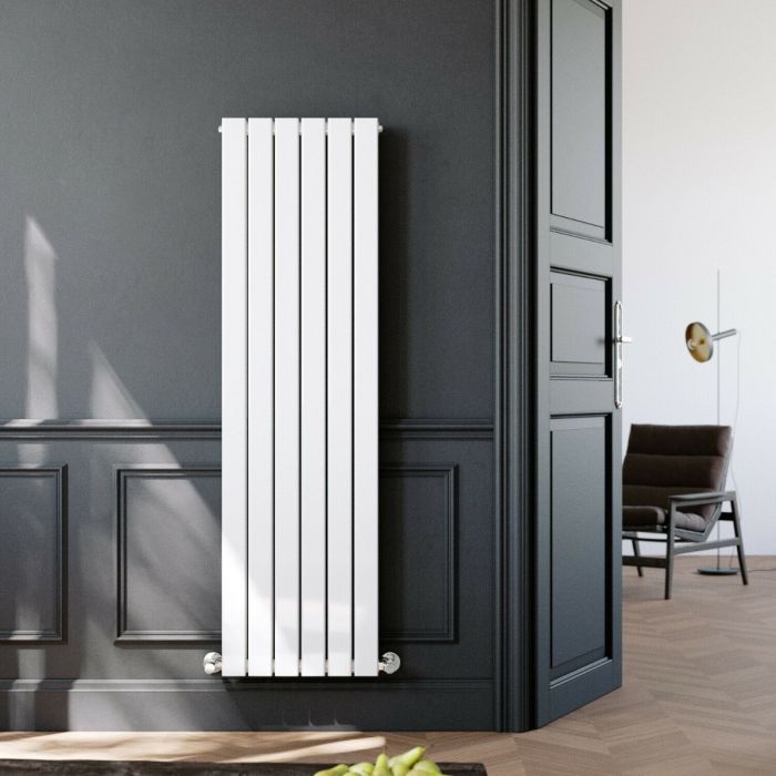 NILE 1600 x452mm Vertical Column Designer Double White Flat Panel Radiator