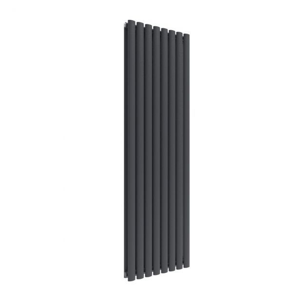NILE 1600x480mm Anthracite Oval Double Panel Grey Designer Radiator Vertical Radiator