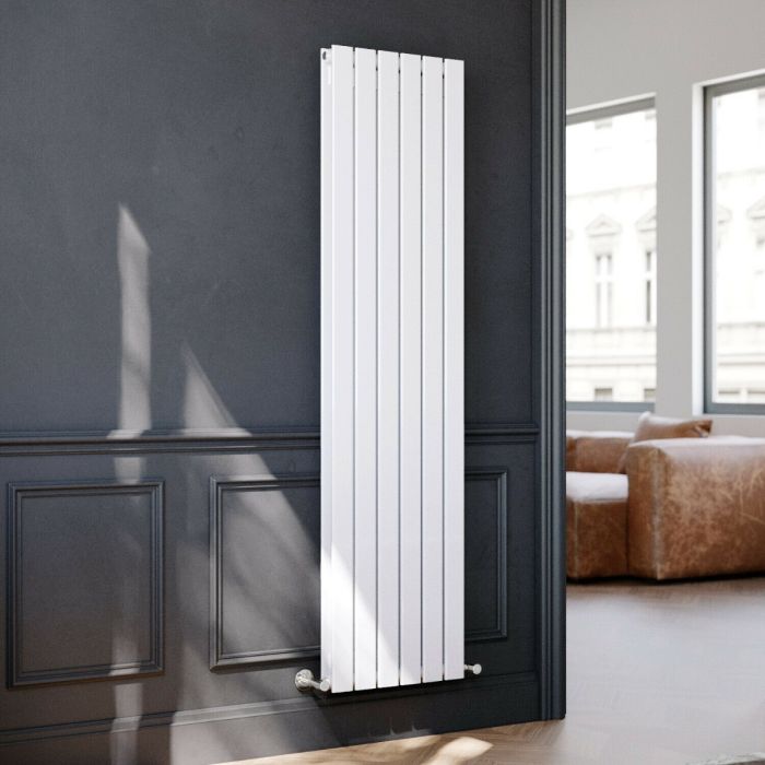 NILE 1800 x452mm Vertical Column Designer Double White Flat Panel Radiator