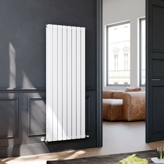 NILE 1600 x 608mm Vertical Column Designer Double White Flat Panel Radiator