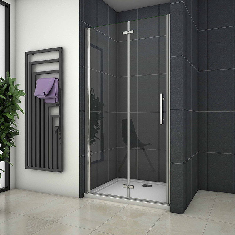 Aira 800mm Frameless Bifold Shower Door 5mm Glass