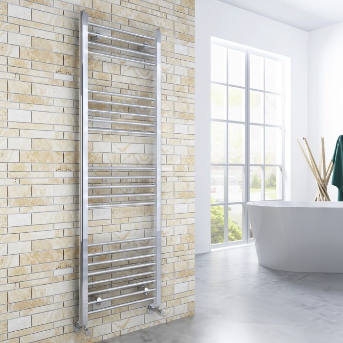 NILE 1600x500mm Straight Chrome Heated Towel Rail Rad Radiator Bathroom Central Heating