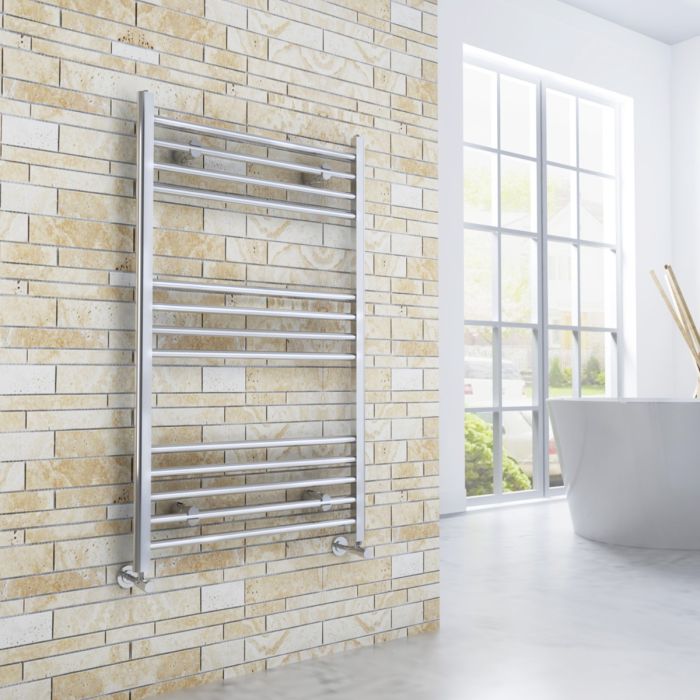 NILE 1600x400mm Straight Chrome Heated Towel Rail Rad Radiator Bathroom Central Heating