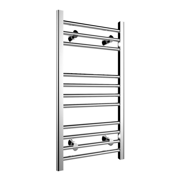 NILE 800x400mm Straight Chrome Heated Towel Rail Radiator Bathroom Central Heating