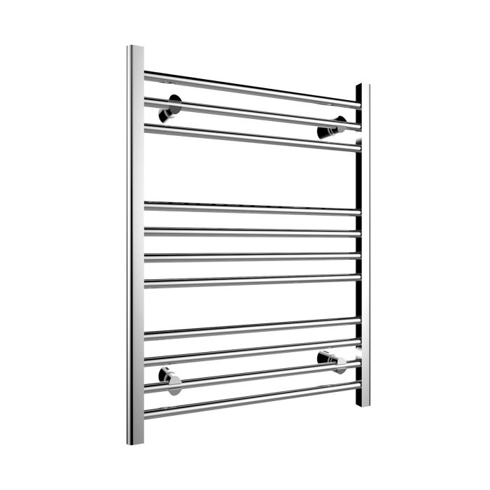 NILE 800x600mm Straight Chrome Heated Towel Rail Rad Radiator Bathroom Central Heating