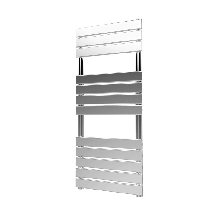 NILE 1200 x 500mm Modern Design Chrome Flat Panel Heated Towel Rails Radiators