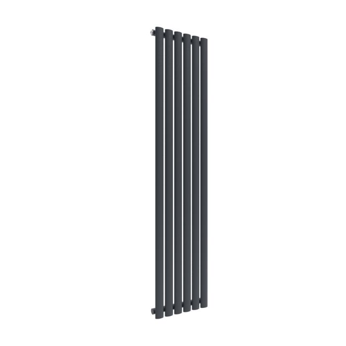 NILE 1600x360mm Anthracite Oval Single Panel Designer Radiator Vertical Radiator