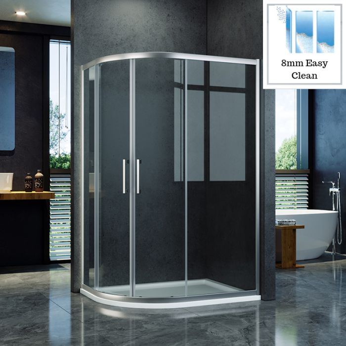 NILE 1200x900 Left/Right Offset Shower Enclosure 8mm Easy Clean Nano Glass Shower Cubicle