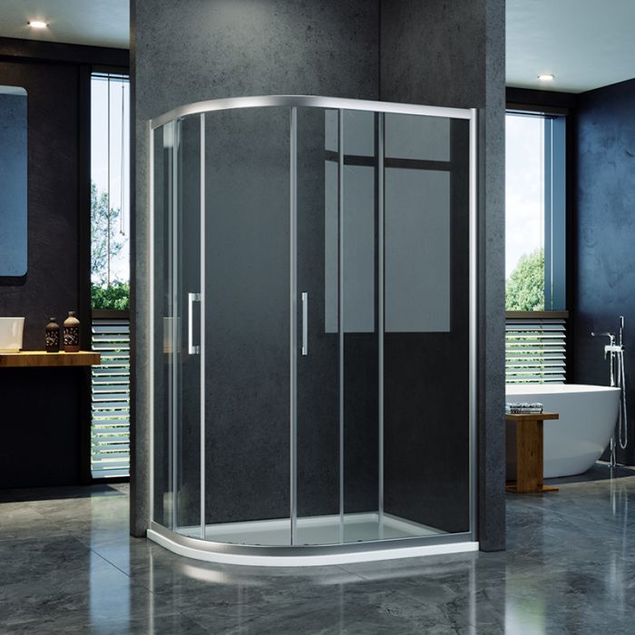 NILE 1200X800mm Reversible Offset Shower Enclosure 8mm Easy Clean Nano Glass Shower Cubicle