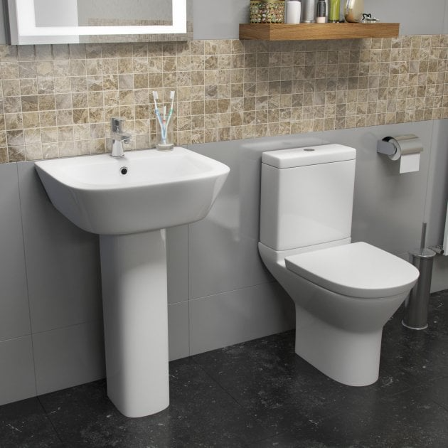 Kartell Project Round Close Coupled Round Toilet Push Button Cistern & Soft Close Seat