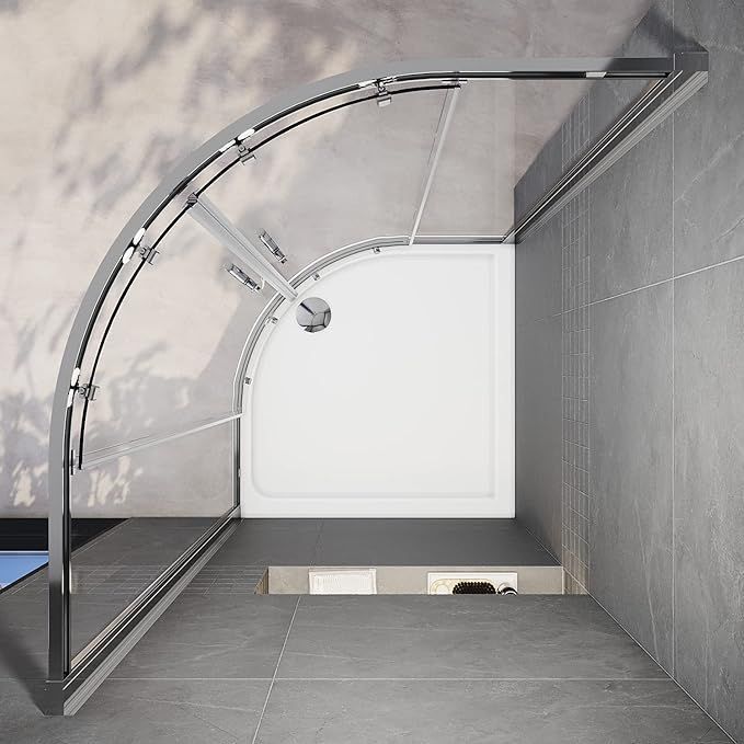 NILE Reversible Left/Right 1000x800mm Quadrant/Offset Shower Enclosure 6mm Tempered Glass Safety Sliding Door Shower Cubicle