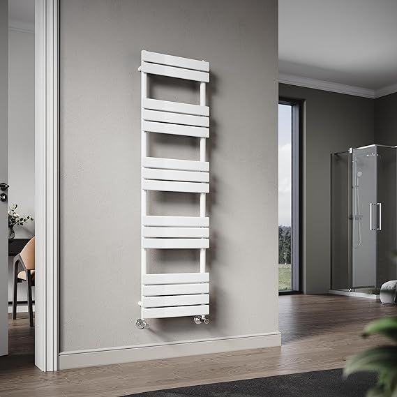 NILE 1600 x 450 mm Central Heating Towel Radiator White Flat Panel