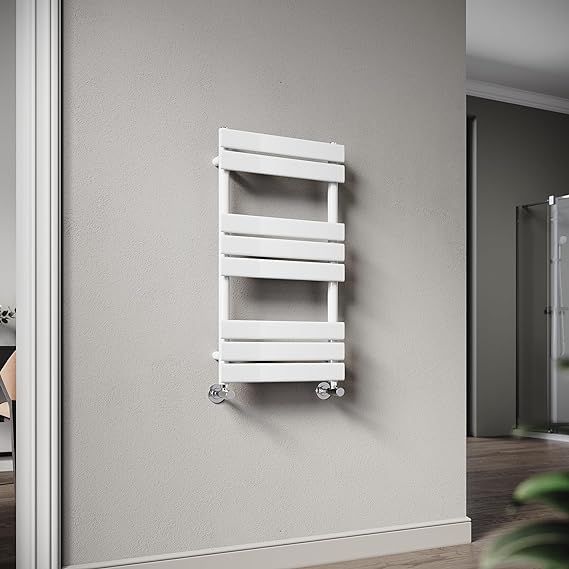 NILE 800 x 450 mm Flat Panel Heated Central Heating Towel Radiator White