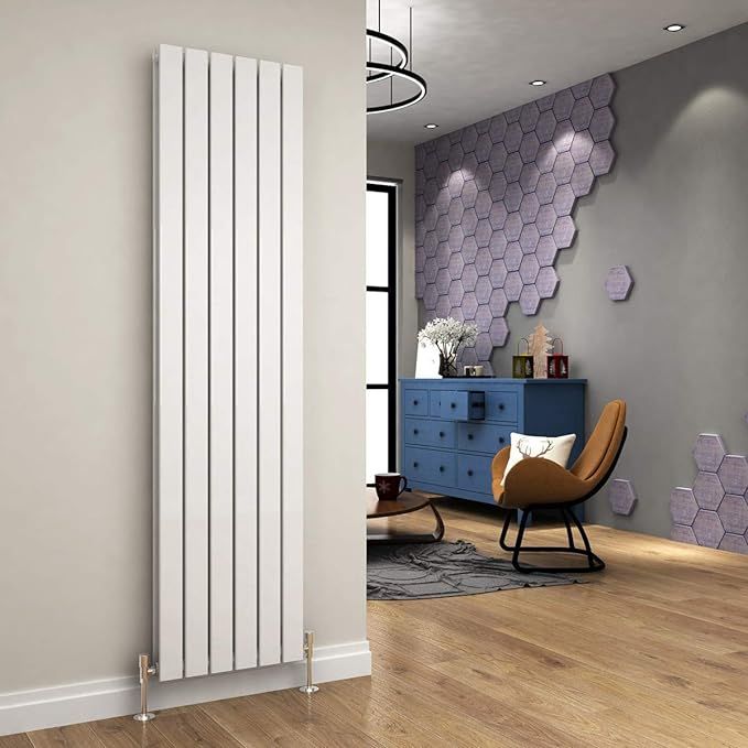 NILE 1800 x452mm Vertical Column Designer Double White Flat Panel Radiator