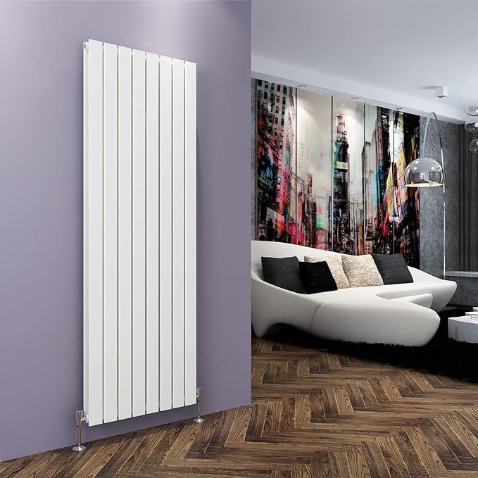 NILE 1800 x 608mm Vertical Column Designer Double White Flat Panel Radiator