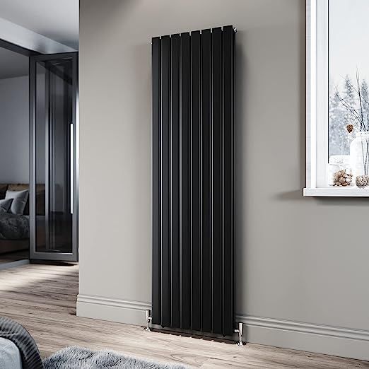 NILE Black Double Panel Radiator 1800 x 544mm Modern Flat Panel Column Designer Radiator