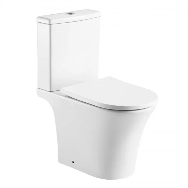 Kartell Kameo Rimless Coupled Toilet With Cistern Soft Close Seat Push Button