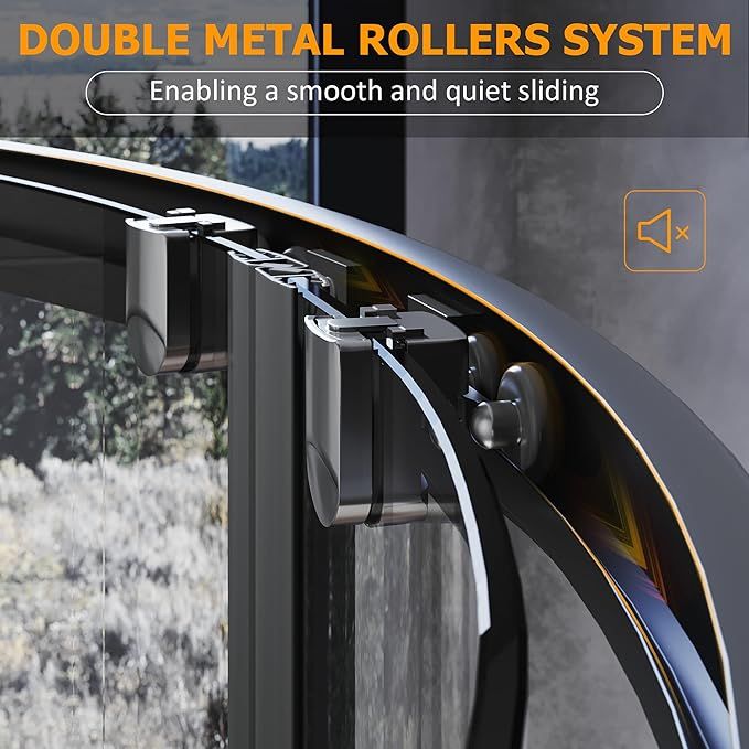 NILE 1200 x 800mm Quadrant/Offset Shower Enclosure Black Shower Cubicle