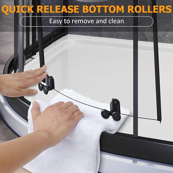 NILE 1000 x 800mm Quadrant/Offset Shower Enclosure Black Shower Cubicle